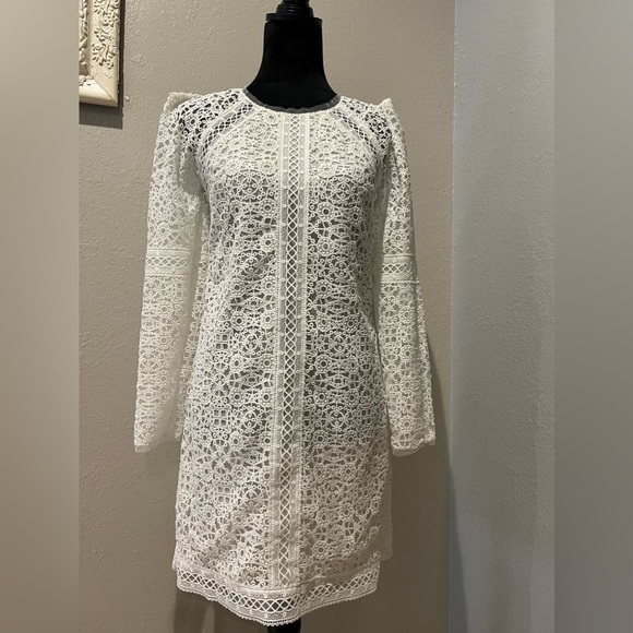 COPY - BCBG off white cream lace dress